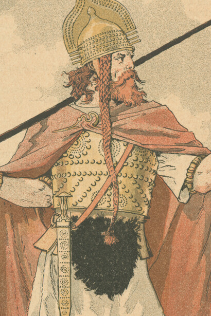 "Traje de guerra del sudeste de Francia", representado en la colección Vinkhuijzen de uniformes militares, 1910