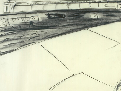 Peter Lanyon. Clevedon Study VI 1964 charcoal on paper 15 1/2 x 19 1/2 in/ 39.4 x 49.5 cm