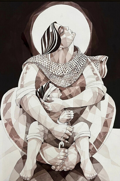 Wadeei Khaled, A message to my mother (detail), 2025. Courtesy of Artbooth Gallery
