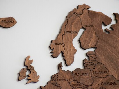 Mapa da Europa mostra a Noruega, Suécia e Finlândia
