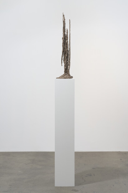Kelly Akashi, Harvest, 2015, Bronze, MDF, white paint, 12.5 x 11 x 97.5”