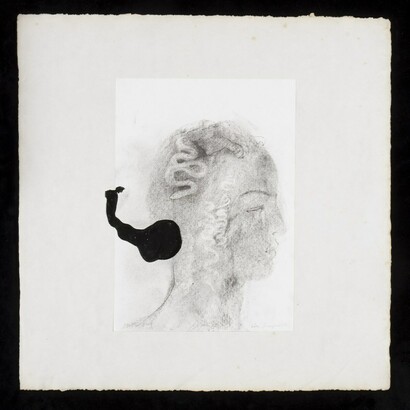 Omar Galliani, Le tue macchie nei miei occhi, 2008, carboncino su carta intelata e smalto nero, cm. 52x52 cm
Opere pubblicate nel libro Ruggero Manzoni, Nel vortice delle acque superiori, Raffaelli Editore, Rimini, 2015