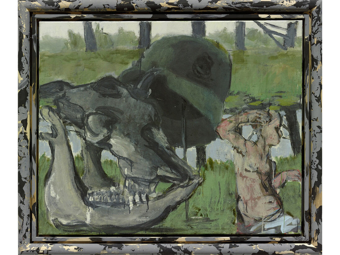 Markus Lüpertz, "Hades", 2014, Mixed media on canvas in artist frame, 81 x 100 cm, 32 x 39 1/3 in