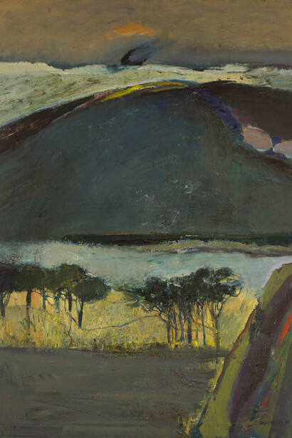 Arthur Okamura, Fog in the valley (detail), 1961. Courtesy of Paul Thiebaud Gallery
