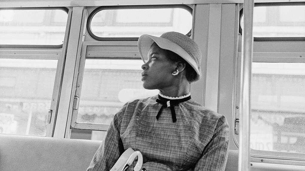 Bill Rauhauser, Woman on Bus (detail), C. 1955-1960, Framed Pigment Print On Archival Paper, 28.5 X 28.5 Inches, Edition Of 7. Courtesy Hill Gallery, Birmingham, MI. Copyright Bill Rauhauser