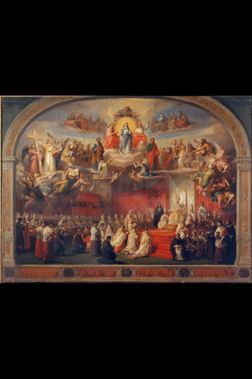 Francesco Podesti, olio su tela, Proclamazione del dogma dell'Immacolata Concezione, Ancona Pinacoteca Civica