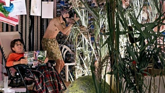 Bryan Zanisnik, Meadowlands Picaresque, 2013, Site-Specific Installation and Performance. Courtesy of the artist and Smack Mellon, Brooklyn, NY.