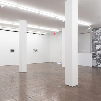 LJ Roberts, The queer mechanix of the lands currently referred to as the U.S. & Canada before & during the 54th year of the stonewall era, exhibition view. Courtesy of Hales Gallery