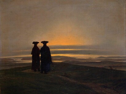 Paisagem de entardecer con dois homens (ca.1830), C.D. Friedrich