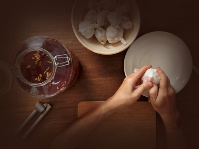 Aceto antiossidante con aglio