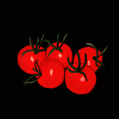 Tomatoes, egg tempera