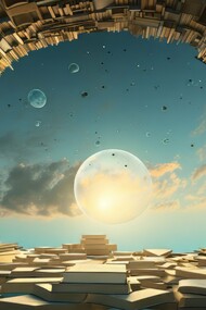 With the horizon in the background, the open book symbolizes the promise that "the border is always open" for those willing to embark on literary adventures, where the visa never expires and the invitation is perpetually extended