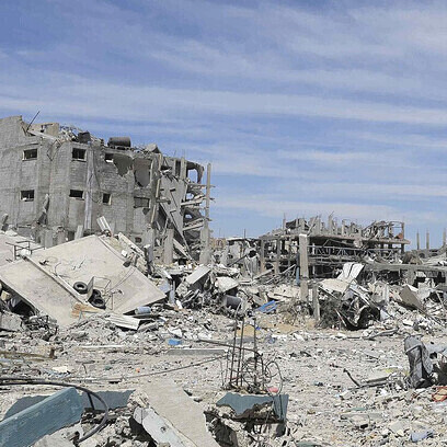 Destruction caused by Israeli bombing of Jabalia camp, Gaza Strip, 2024, Palestine
