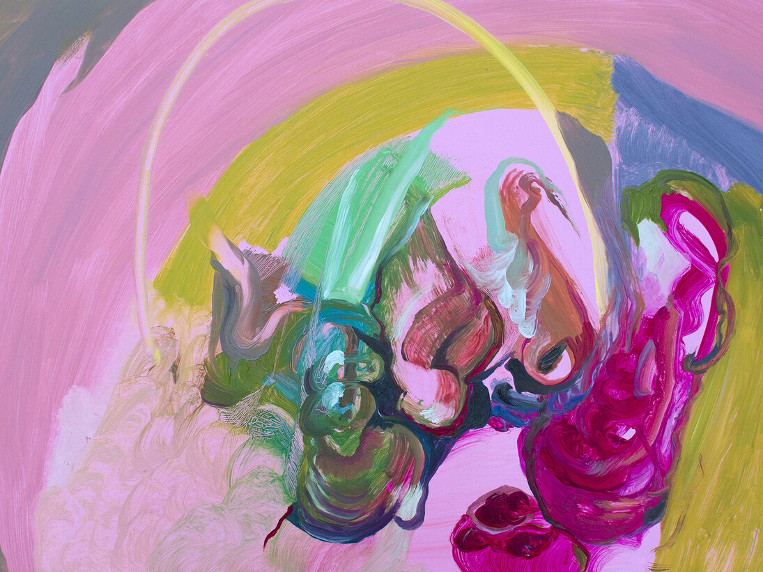 Katrine Roberts, Sucking in your breath, oil on board, 50 x 60 cm