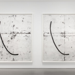 Tony Lewis, Time After Time, 2015, Pencil and graphite on paper, Two parts: 89 1/4 x 77 x 3 1/8 inches framed, 89 1/8 x 77 x 3 1/8 inches framed © Tony Lewis. Photo by Lance Brewer. Image courtesy Andrea Rosen Gallery