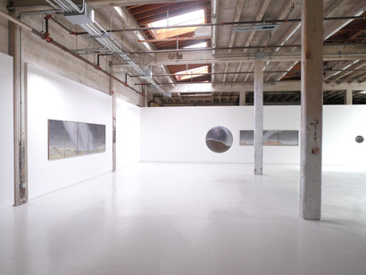 Russell Crotty: An Astronomy of Dreams L–R: It’s Different Up Here (2023); Milky Way Over Ojai Ridges (2022); High Desert, High Strangeness (2022); Auriga Over Western Ridges (2008–2020), installation view. Courtesy of the artist and Hosfelt Gallery