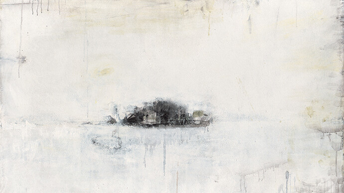 Yan Shanchun (b. 1957), West Lake #26, 2006, Acrylic on canvas, mixed media, 39 1/2 x 59 in (100 x 150 cm)
