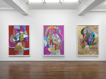 George Condo, Pastels, exhibition view. Courtesy of Sprüth Magers