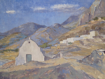 Dimitris Davis, Cycladic landscape, oil on canvas, 1950-1955, 73 x 94 cm
