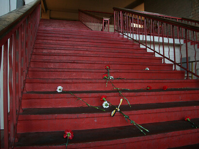 La scala della tribuna C, dove avvenne la tragedia