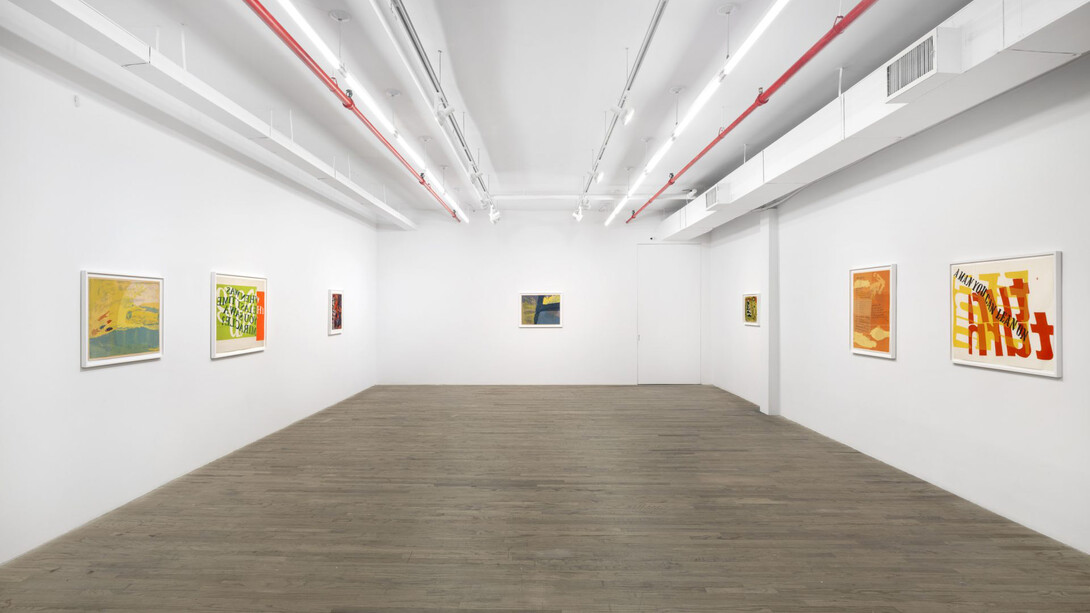 Corita Kent, Love and a butterfly, exhibition view. Courtesy of kaufmann repetto