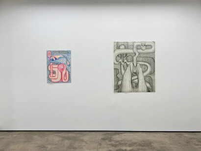 Various artists, Between the lines, exhibition view. Courtesy of Kathryn Markel Fine Arts