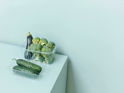 Broccoli, cucumbers and an eggplant displayed are great allies on supporting enzymes and hydration 