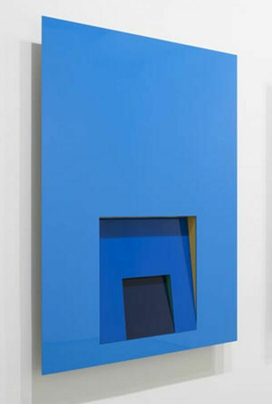 Gregory Johnston, L’Inevitable Esponenziale (Blu), Enamel on aluminum, 2014, 40 x 30 x 2.5 inches