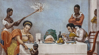 Um jantar brasileiro, obra pintada em aquarela no ano de 1827 por Jean-Baptiste Debret, artista francês que
viveu no Brasil entre 1816 e 1831