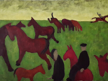 Anthony Murphy, Ballinasloe Fair, Oil on Canvas, 54 x 73 cm