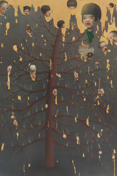 Chen Ke - Your Face - mixed media on canvas, 2015