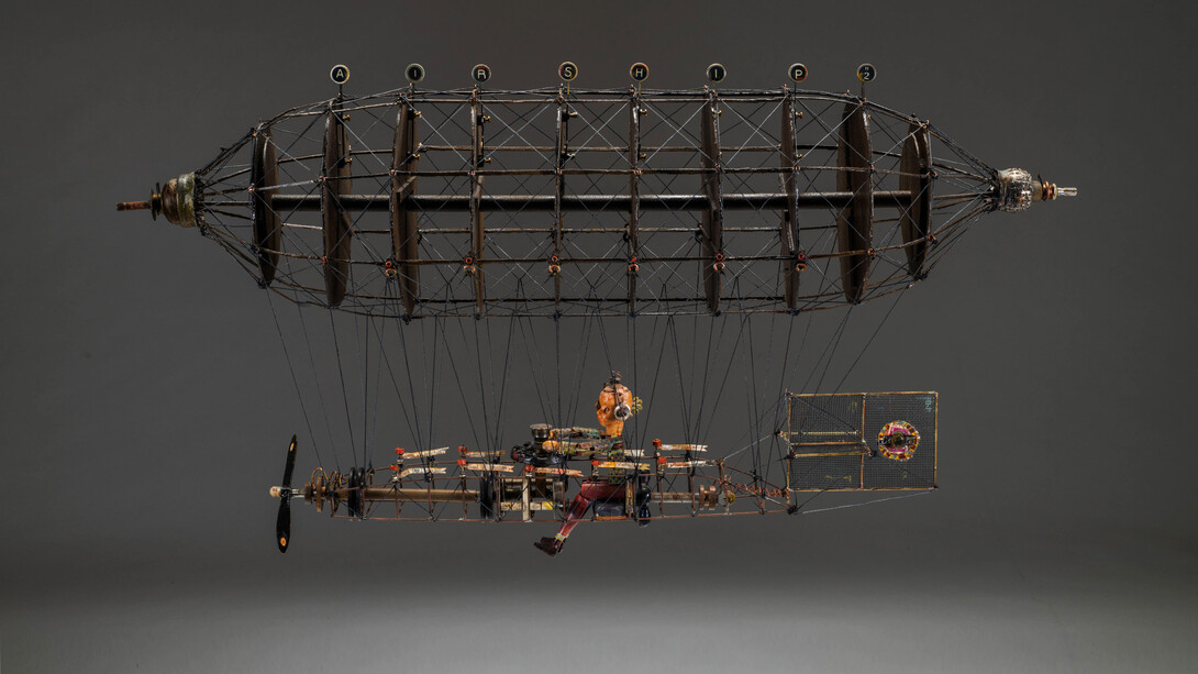David Barnett, Airship for Lazy Bones #2, 15x29x10 inches. Courtesy of the artist and Ivy Brown Gallery