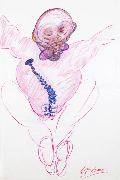 El tema de la Crucifixión permea esta serie de dibujos de Francis Bacon