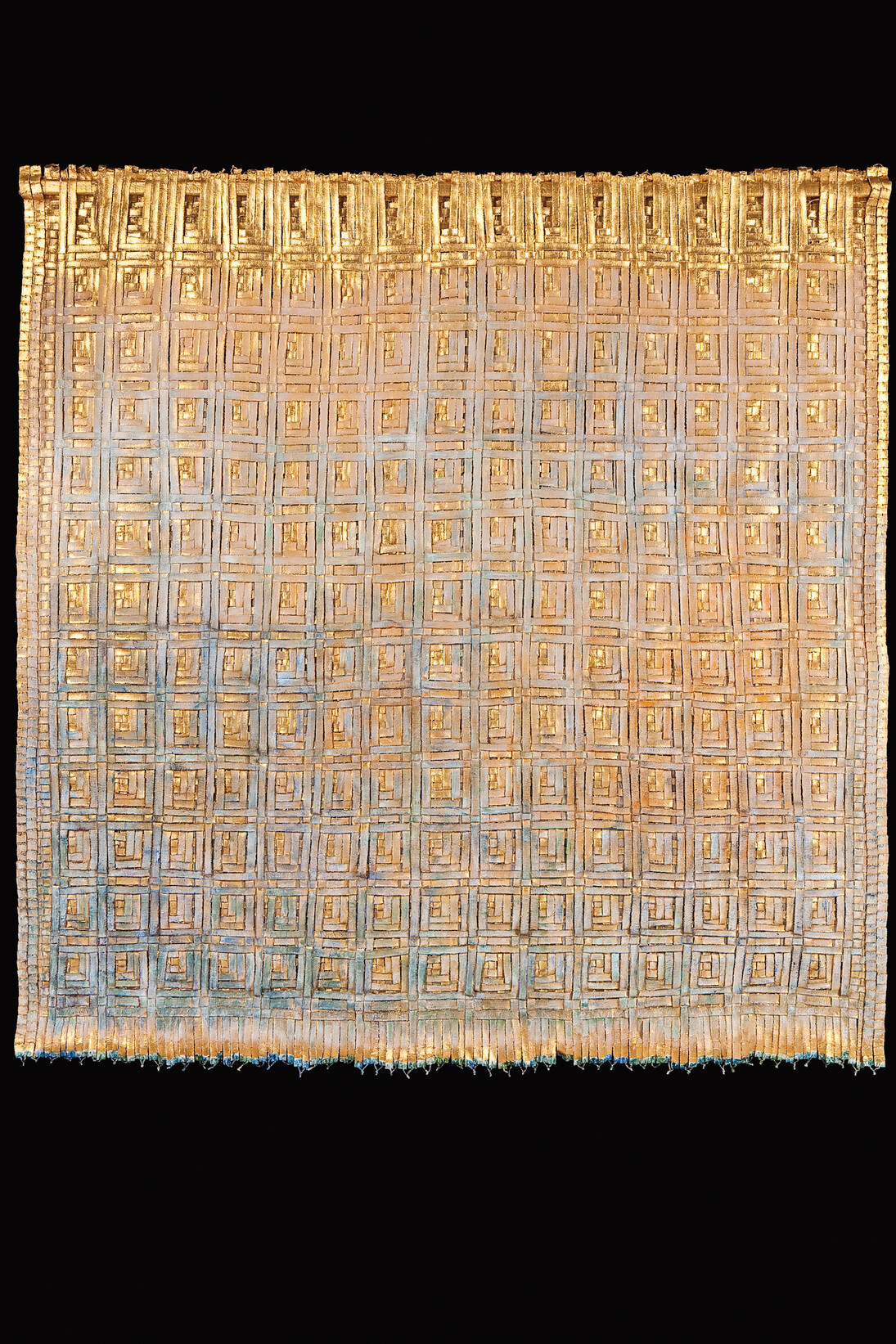 Olga De Amaral, Memento 6, 2000, Linen, Gesso, Acrylic Paint, Gold Leaf, 157 x 15 0cm