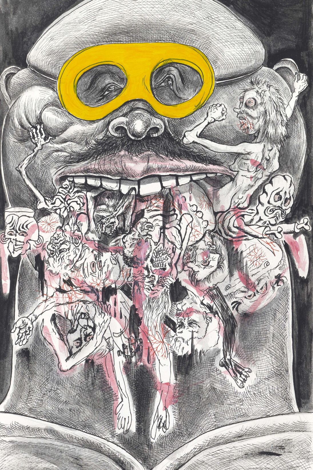 Trenton Doyle Hancock, Mr. Mouth, 2010, Acrylic, mixed media on paper, 10 x 6 5/8 inches. Courtesy the artist and James Cohan Gallery, New York
