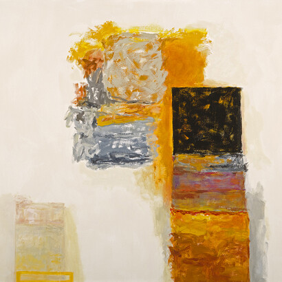 Rocio Rodriquez, Stacked Moments, 2015, oil on canvas, 48 x 57 in