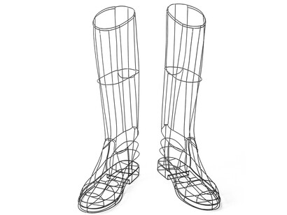 Thomas Raschke, Boots, 2011, soldered iron wire