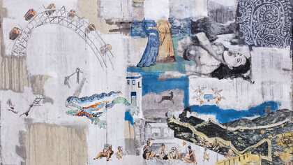 Entertainment to death. Acrylic on Tibetan paper, 120x200 cm, 2013