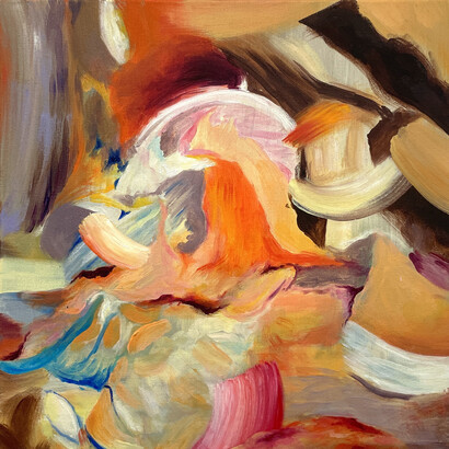 Helen Bermingham, Also, always, just under the surface, 40x40 cm, oil on canvas. Courtesy the artist and GR Gallery, NYC