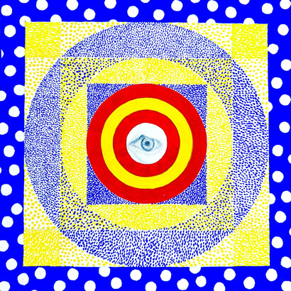 Bruce Cahn, Small mandala with eye. Per gentile concessione della Galleria Cross Contemporary Art