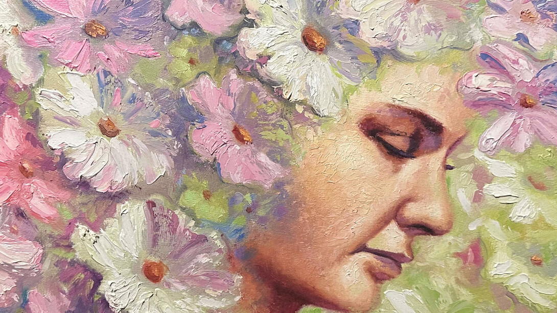 Dominic Harman, Amongst the petals (detail), 2023. Courtesy of Abend Gallery