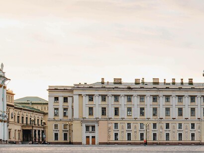 Evening view of Palace square, St. Petersburg, Russia