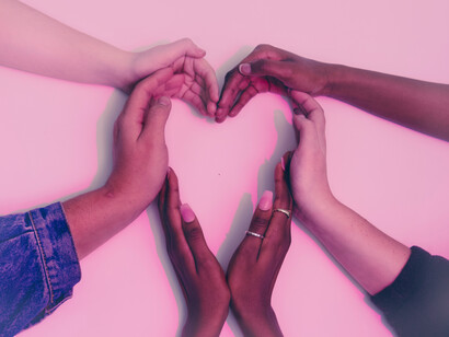 A heart is made with love's hands and friendship