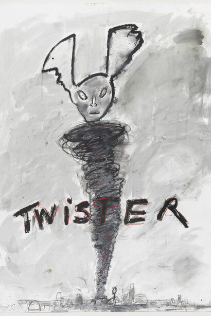 John Scott, Twister, 2015, Acrylic and oil pastel on paper, 127 x 96.5 cm, 50 x 38 in (AFG 53526)
(Paintings, Drawings and Pastels), Courtesy of the artist and Flowers Gallery, London/New York
