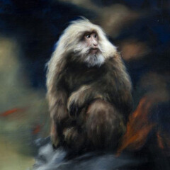 Hugo Wilson, Chaos Monkey II, 2015, oil on prepared panel, 116 x 100 x 8 cm