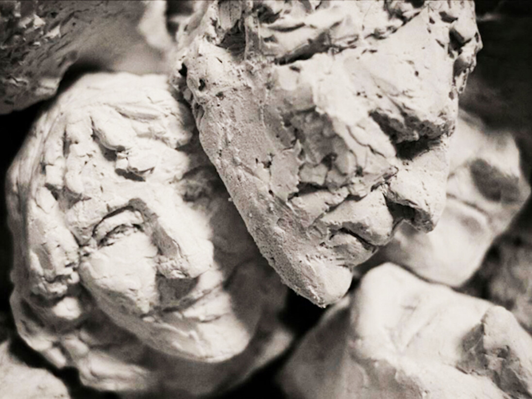Head 2009, detail - plasterboard installation, 130x200x200 Courtesy Zoé Rumeau et Laure Roynette Gallery