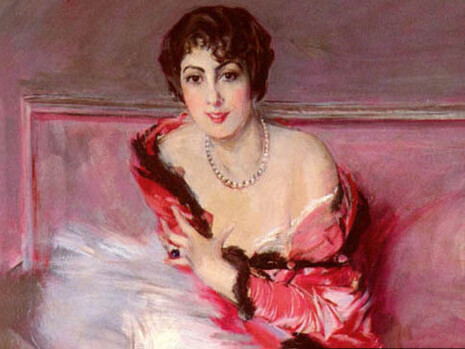 Giovanni Boldini, Ritratto di Mademoiselle de Gillespie, la Dame de Biarritz, 1912, particolare