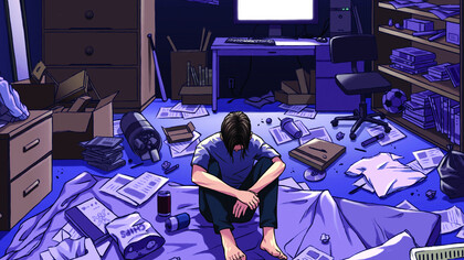 imagen de comic de un hikikomori en su habitación