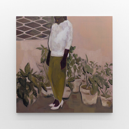 Kate Gottgens, Court Shoes, 2017, Oil on Canvas, 95 x 95 cm, media