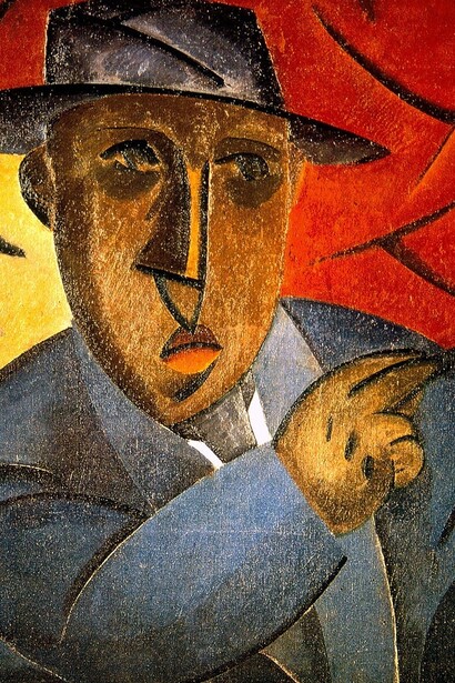 Vladimir Tatlin, "Ritratto di pittore", 1912, olio su tela, Kostroma, Museo d'Arte, Russia